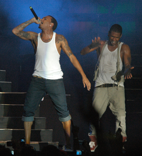 As earlier reported, R&B heavyweights Usher and Chris Brown rocked the stage 