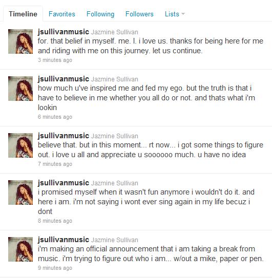 jazminetweet Quote Of The Day: Jazmine Sullivan Announces Departure From Music