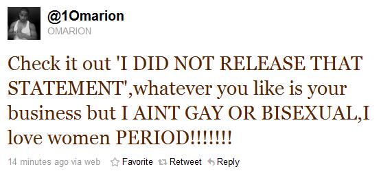omationtweet Quote Of The Day: Omarion Denies Bisexual Rumours