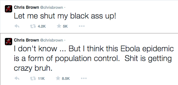 chris brown tweet ebola thatgrapejuice Chris Brown:  Ebola Is A Form Of Population Control 
