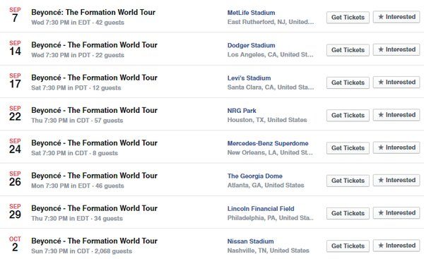 Beyonce Expands 'Formation World Tour' / New Dates Revealed - That