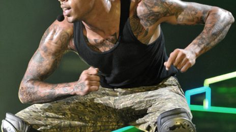 Watch: Chris Brown Takes A Tumble