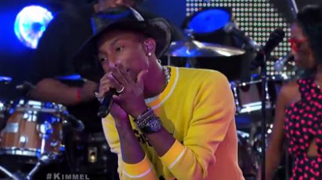 Watch: Pharrell Williams Takes 'Marilyn Monroe' To 'Jimmy Kimmel Live'