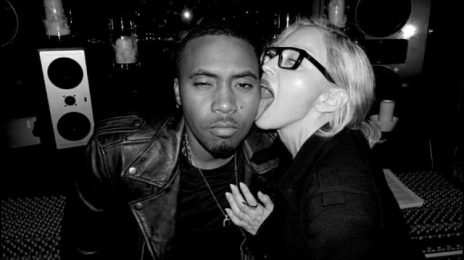 Madonna Hits Studio With Nas / Licks Rapper's Face