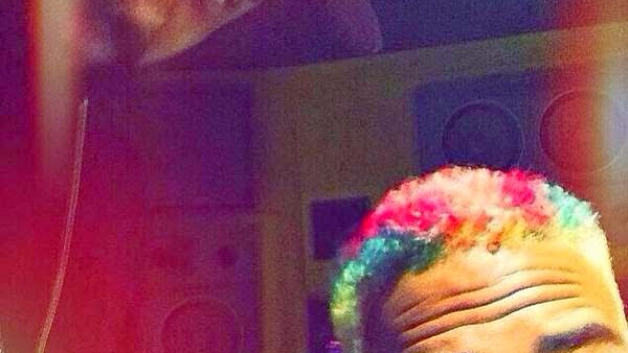 Hot Shots: Chris Brown Unveils Rainbow Colored Hair - That Grape Juice