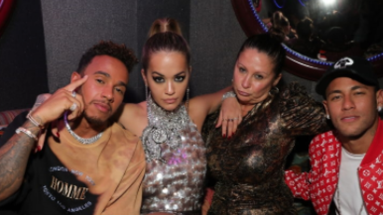 Lewis Hamilton parties with Kim Kardashian and Pharrell at star