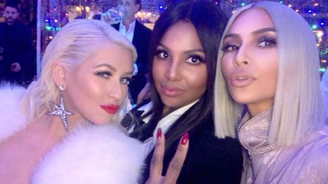 Hot Shots: Christina Aguilera, Kim Kardashian, & Toni Braxton Pose It Up At Christmas Party
