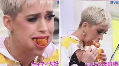 Katy Perry Performs For Japanese TV...Then Stuffs Mouth With Chicken Nuggets