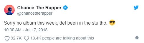 Chance the Rapper Denies Reports He's Releasing His New Album This Week ...