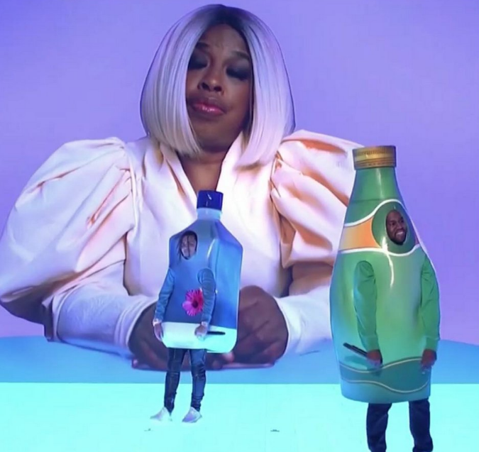 Video: Kanye West's Perrier Sparkling Water Bottle Suit on 'SNL' - Eater