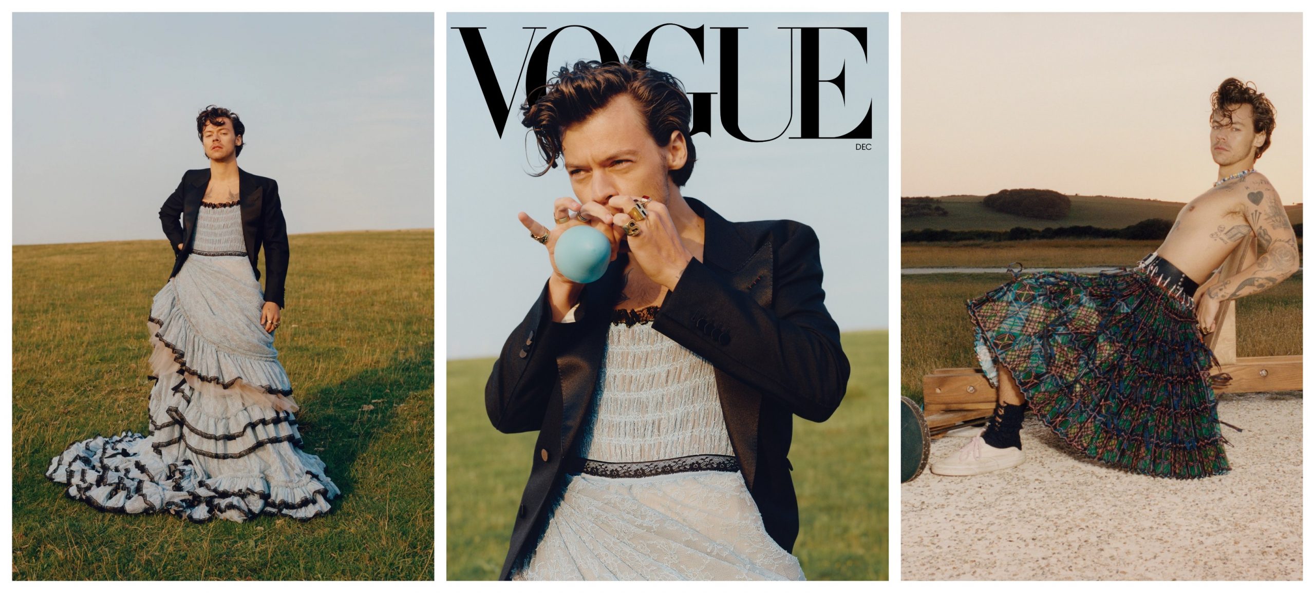 Harry Styles Rocks A Dress For Vogue S December Issue That Grape Juice