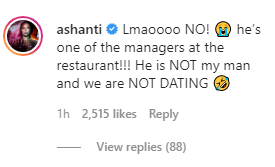 Ashanti Denies Dating Rumors After Trending for Pic with Mystery Man