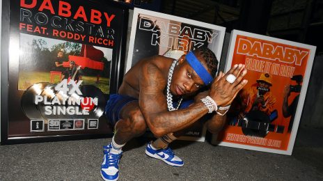 DaBaby Surprised On-Stage With A Bevy Of Platinum Plaques