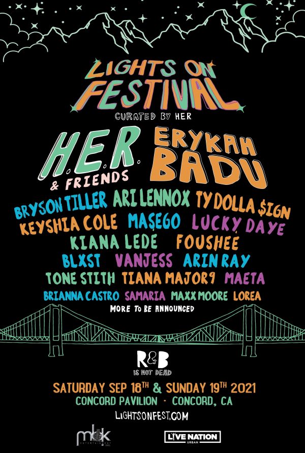 H.E.R. Announces The Return Of Her 'Lights On Festival' / Lines Up