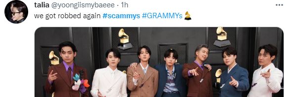 GRAMMYs 2022: BTS Fans Dub Show the #Scammys After Group Was Snubbed for  Second Consecutive Year - That Grape Juice