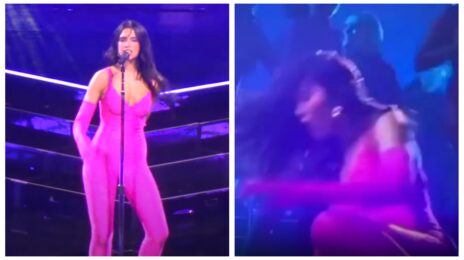 Ouch! Dua Lipa FALLS Performing On Stage in Milan [Video]