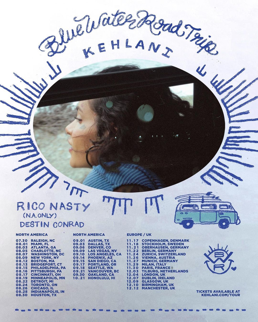 kehlani blue water road tour setlist