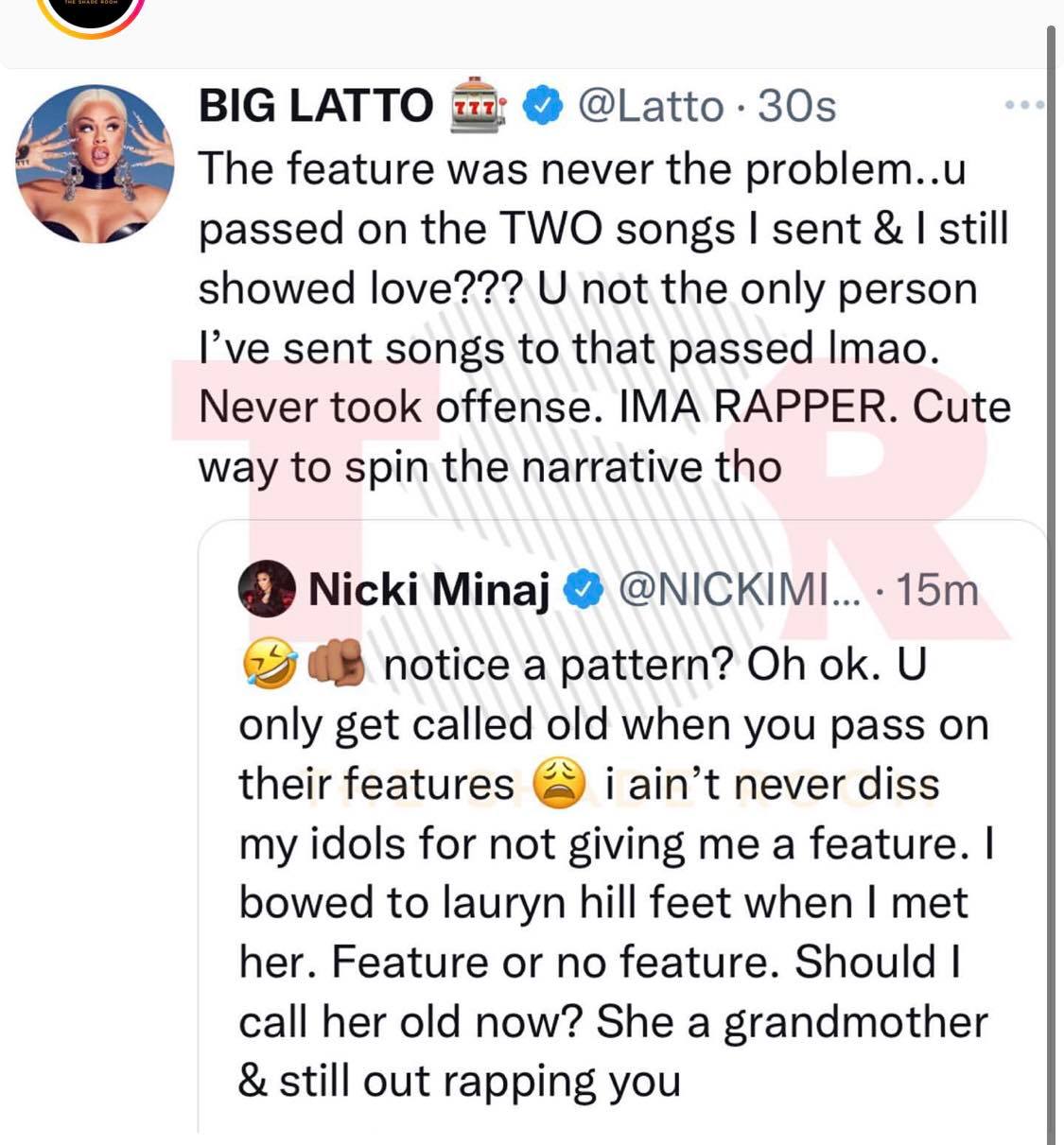 After “Grandma” & “Rapist” Slams, Nicki Minaj Drags Dr. Luke Into Latto  Twitter Battle - That Grape Juice