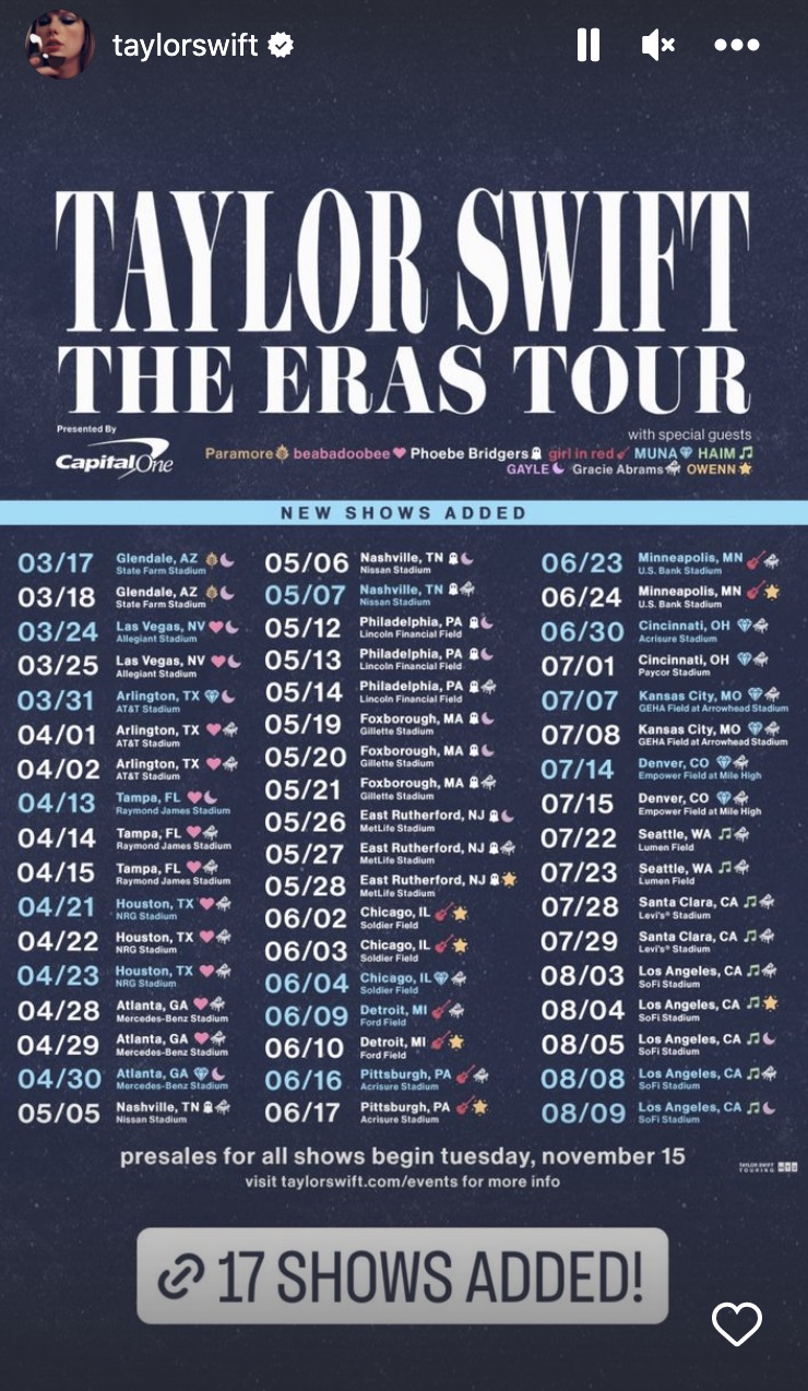 eras tour latin america schedule