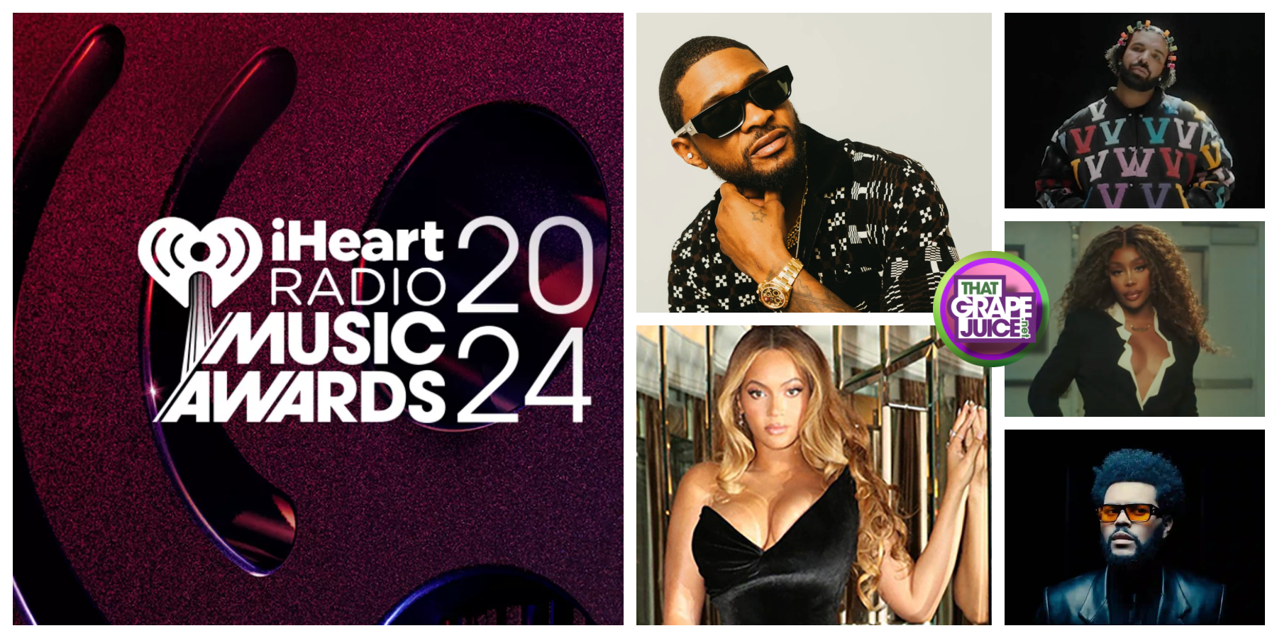 2024 iHeartRadio Music Awards SZA, Usher, Drake, Beyonce, & The Weeknd