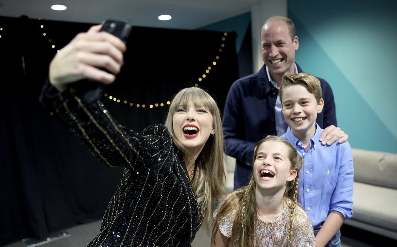 Taylor Swift Poses with Prince William & Children at London Launch of ‘The Eras Tour’