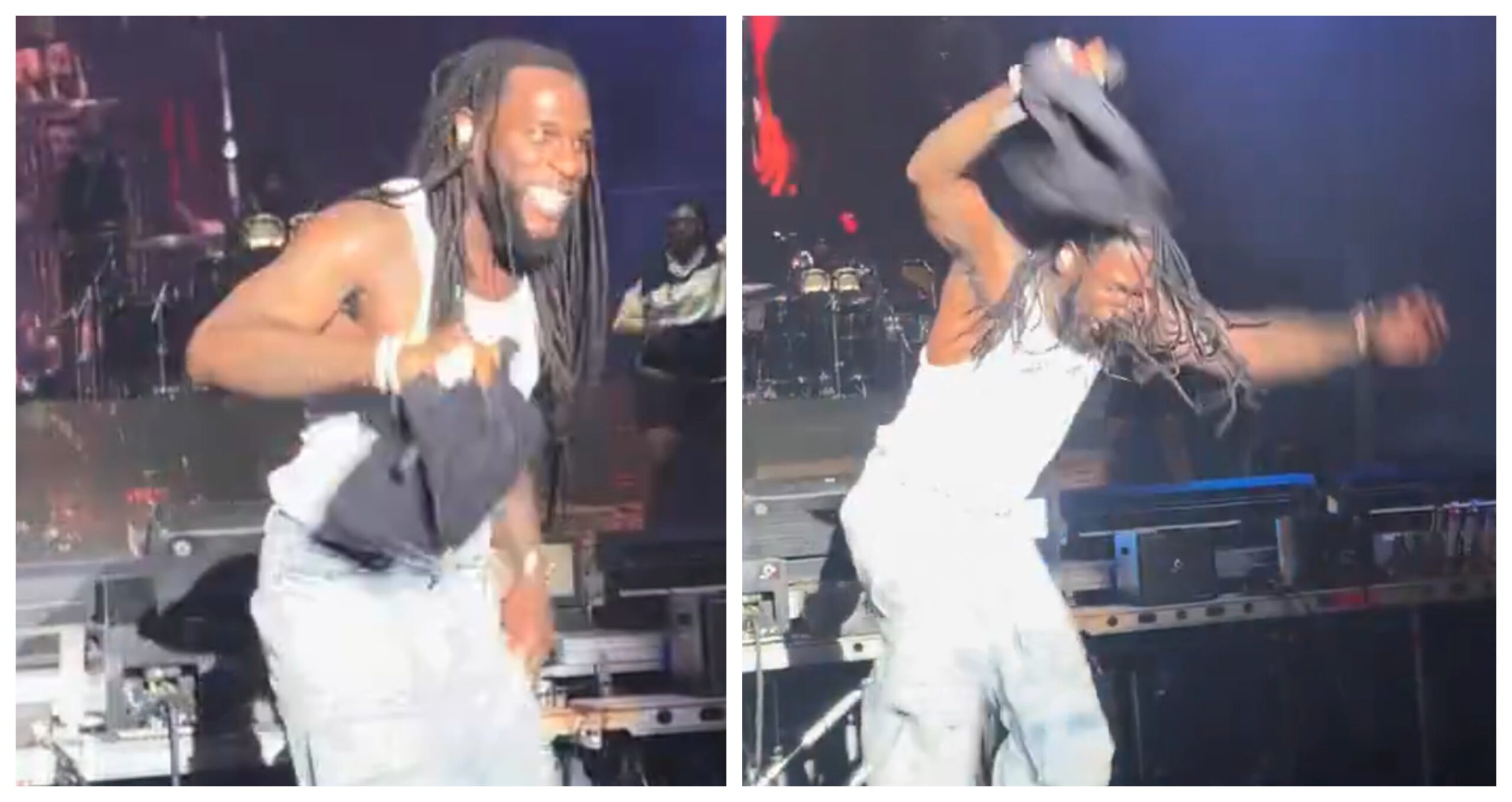 Ouch! Burna Boy FALLS OFF Stage During Concert [Video]