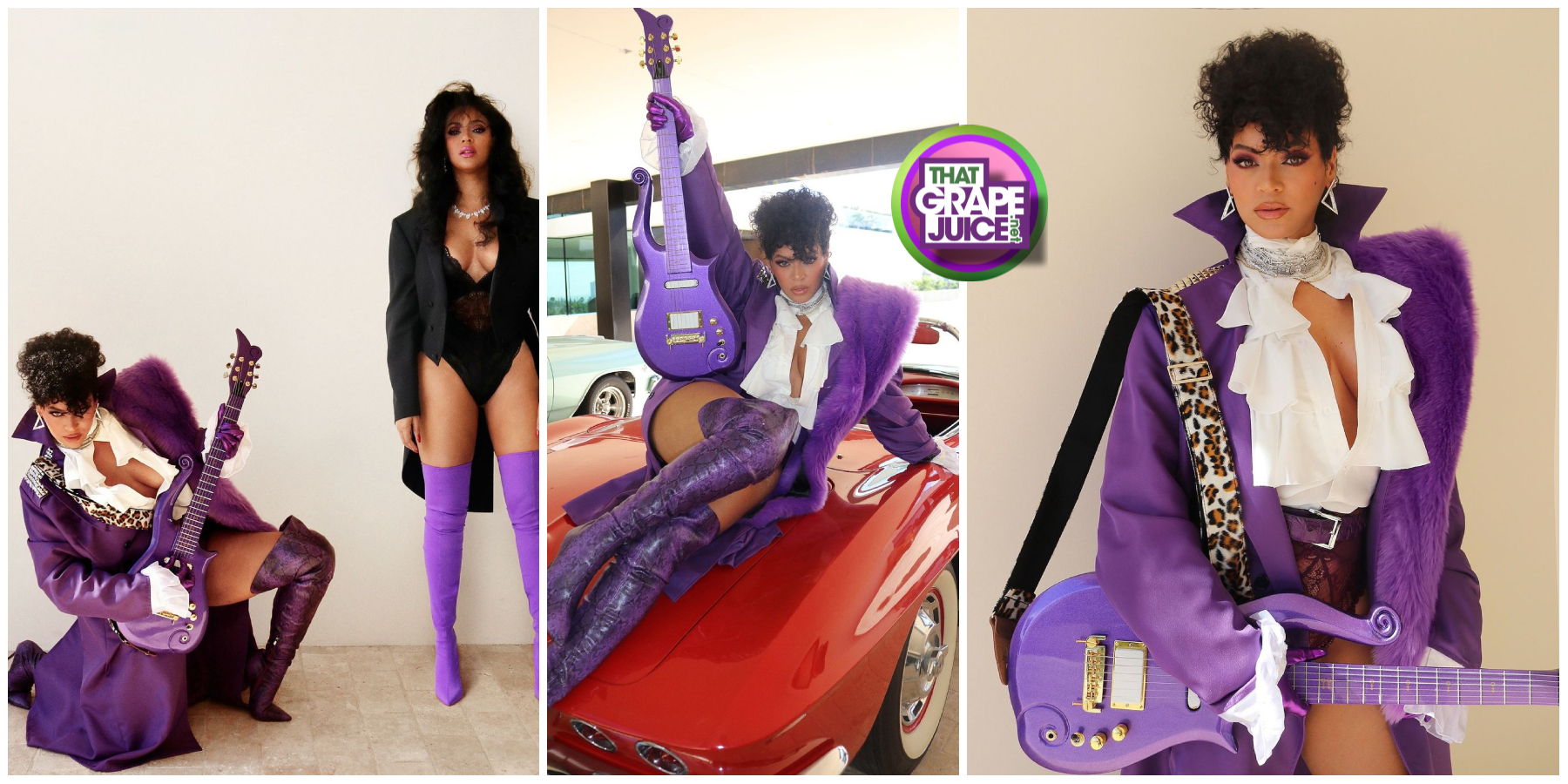 Call Me "Purple Nasty" Beyonce Transforms Into Prince for Halloween