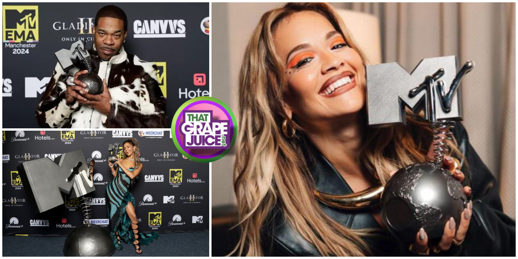 2024 MTV EMAs: Tyla, Taylor Swift, Sabrina Carpenter, & Busta Rhymes Win BIG at Rita Ora-Hosted Award Show [Full List]