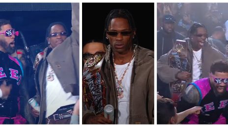 Travis Scott Smokes a "JOINT" While Joining Jey Uso at First WWE RAW on Netflix