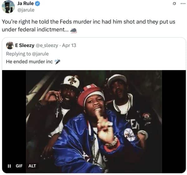 Ja Rule tweets about 50 Cent