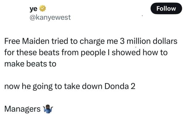 Kanye West tweets