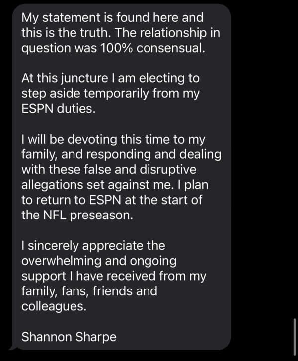 Shannon Sharpe Announces He Is Stepping Back From ESPN