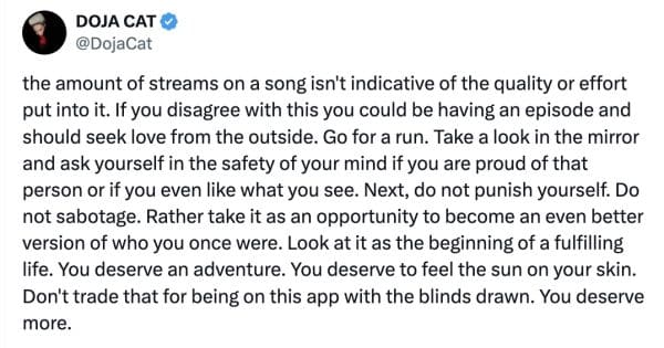 Doja Cat Tweet