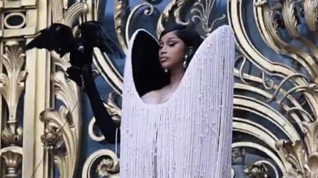 Cardi B Brings the Drama & Storms Paris Fashion Week with a Crow
