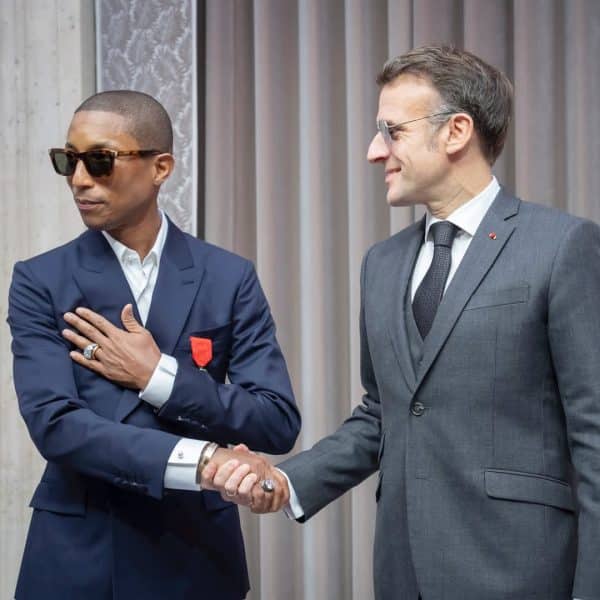 Pharrell receives honor from French President Macron