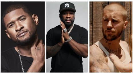 50 Cent Reacts to Viral "Photo" of Justin Bieber & Usher Oscars Fight