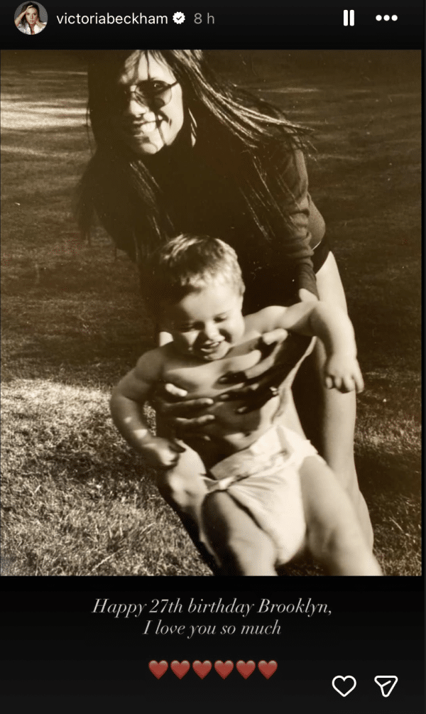 David and Victoria Beckham Brooklyn birthday message 