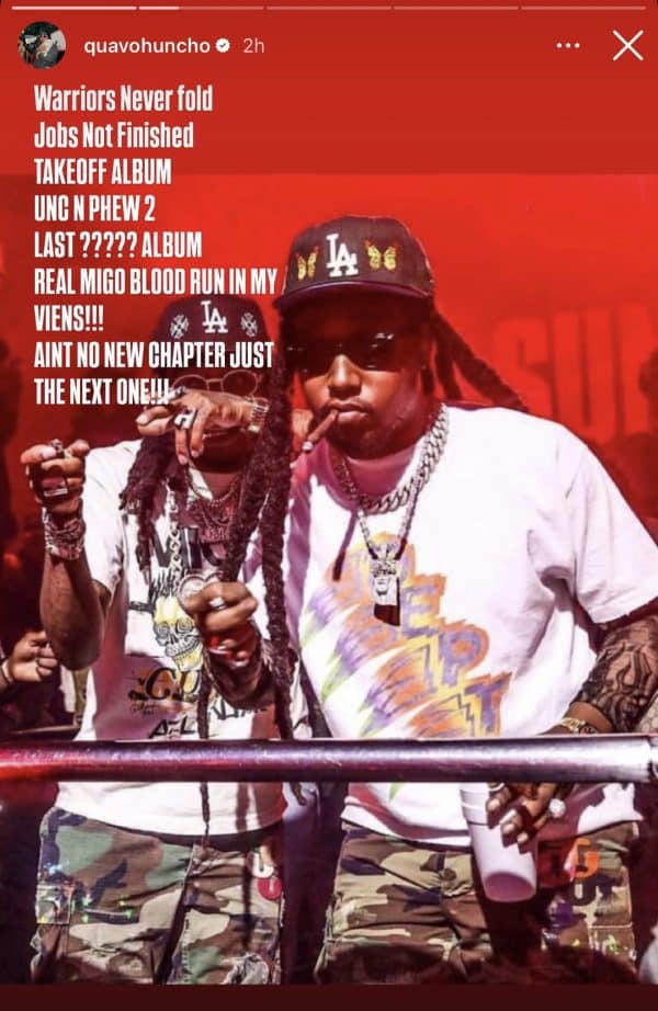 Quavo instagram story