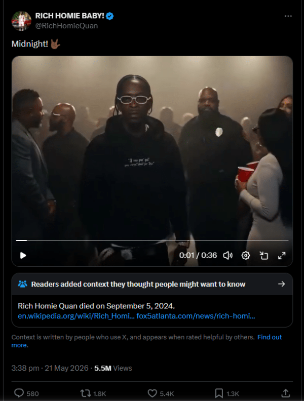 Rich Homie Quan's Team Teases AI-Generated Video, And Fans Are Not Happy