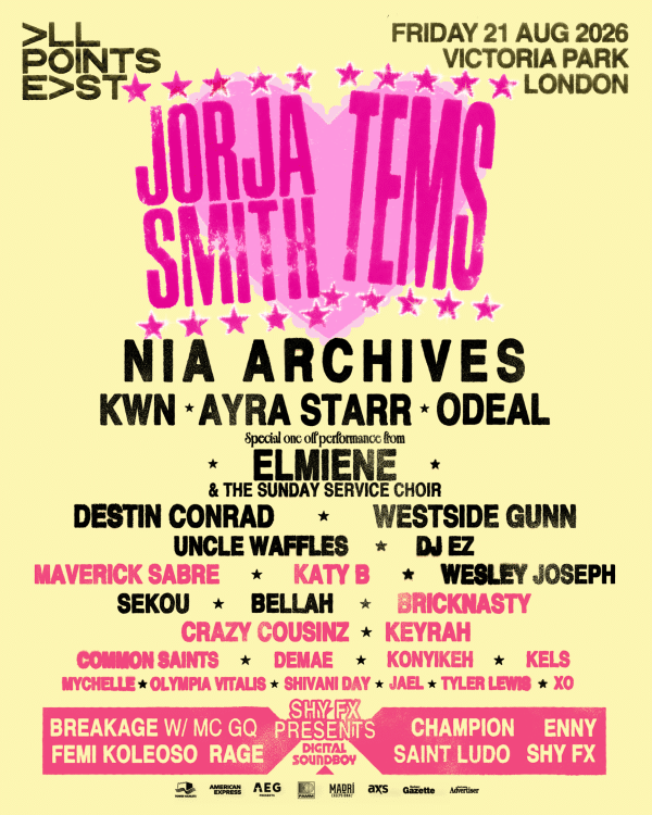 Jorja Smith & Tems’ All Points East 2026 Lineup Expands with Nia Archives, ENNY, Katy B & More