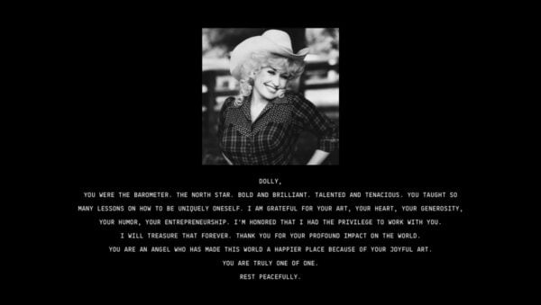 Beyoncé Pays Moving Tribute to Dolly Parton: "You Are Truly One of One"