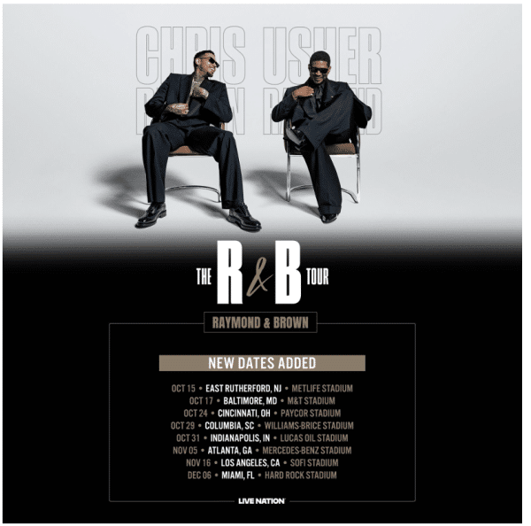 Usher & Chris Brown Add 8 MORE Stadium Dates to Blockbuster 'R&B Tour'