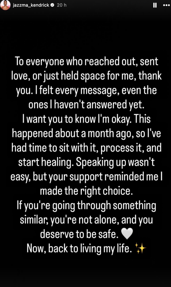 Jazzma Kendrick statement