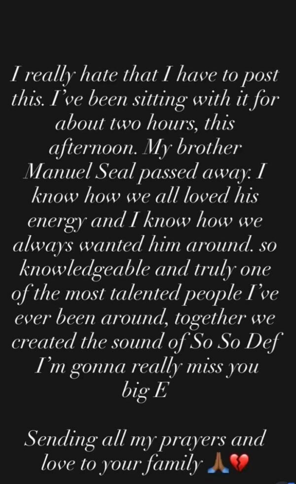 Hitmaker Manuel Seal Dies, Jermaine Dupri Leads Emotional Tributes