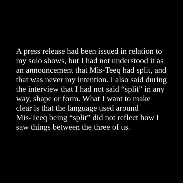Sabrina Washington statement on cancelling her solo tour and Mis-Teeq reunion - page 10
