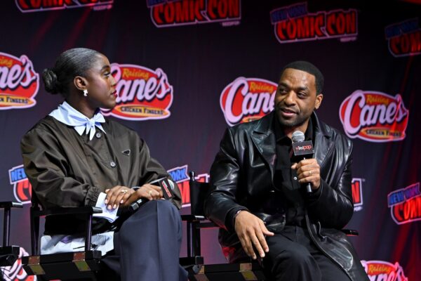 'Children of Blood and Bone' Cast Draws Cheers at New York Comic Con - Lashana Lynch and Chiwetel Ejiofor speaking onstage