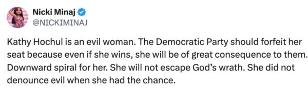 Nicki Minaj Calls Kathy Hochul "Evil," Governor Fires Back